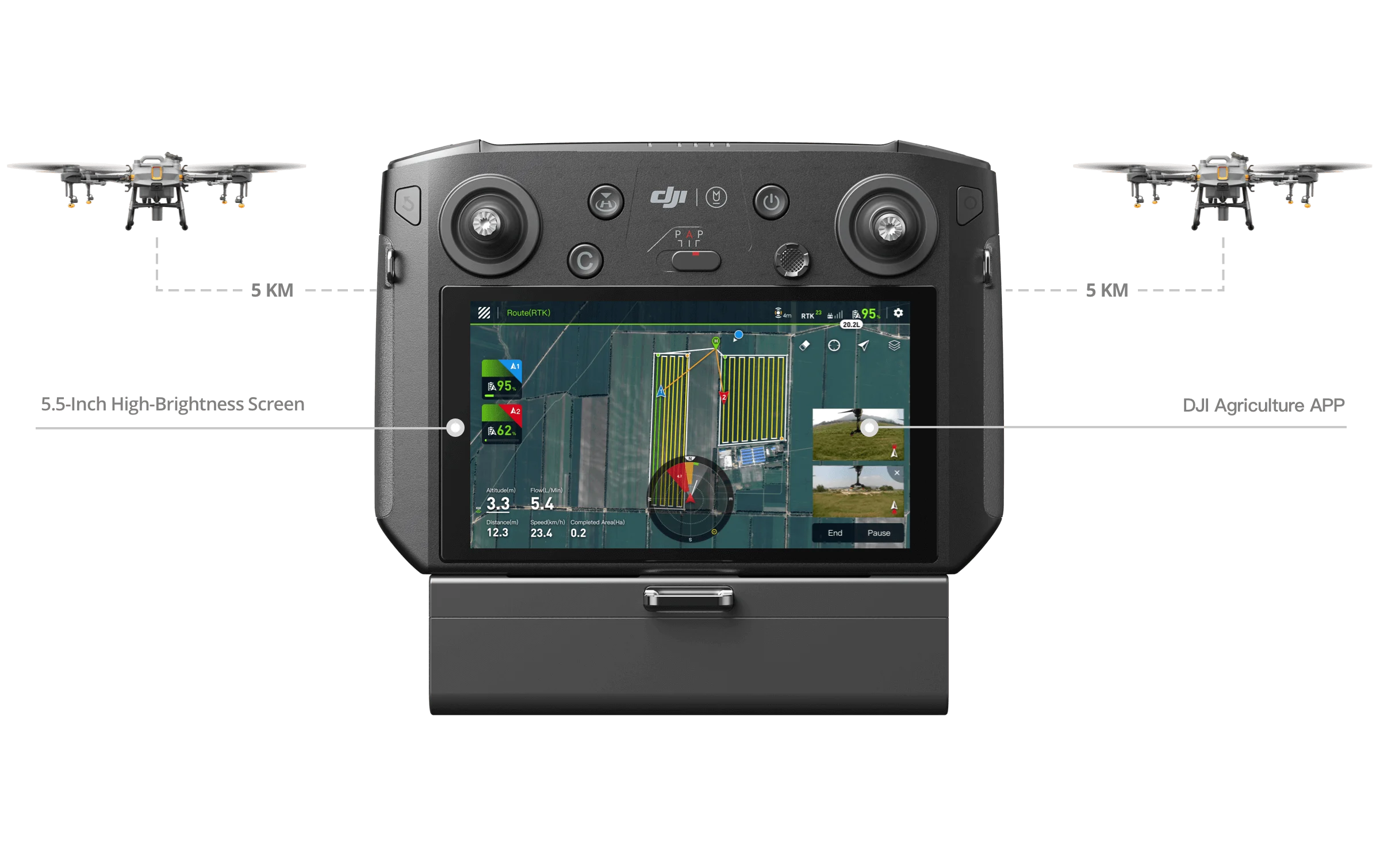 DJI Agras T10 spraying drone - Ultrabright Screen Ultimate Control